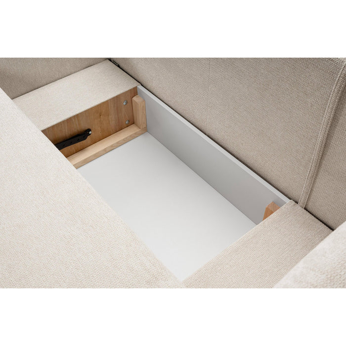 by fonQ Orin Hoekbank Links met Slaapfunctie - Chenille - Beige