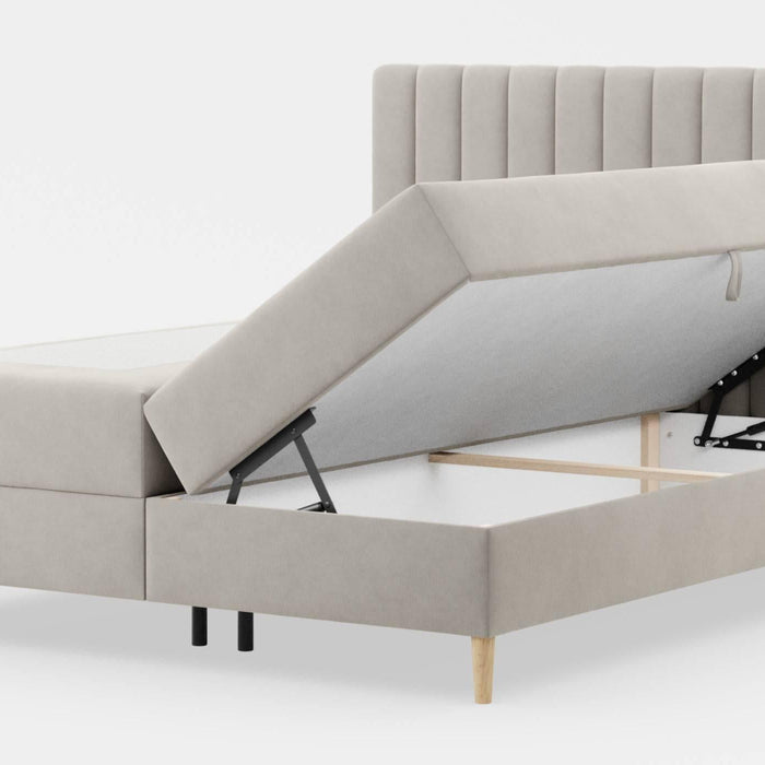 by fonQ Pazara Boxspring met Opbergruimte 160 x 200 cm - Beige / Naturel