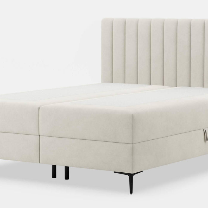 by fonQ Pazara Boxspring met Opbergruimte 180 x 200 cm - Crème / Zwart