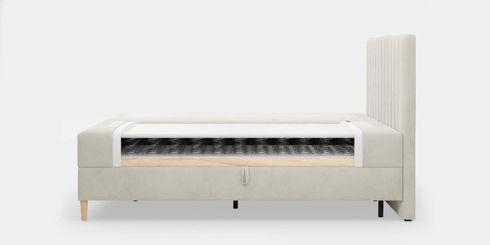 by fonQ Pazara Boxspring met Opbergruimte 180 x 200 cm - Crème / Zwart
