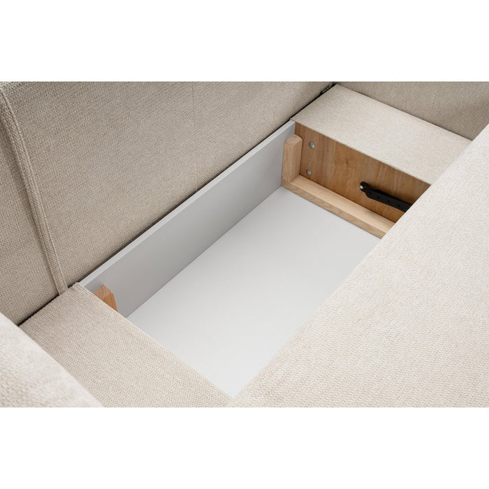 by fonQ Orin Hoekbank Rechts met Slaapfunctie - Chenille - Beige