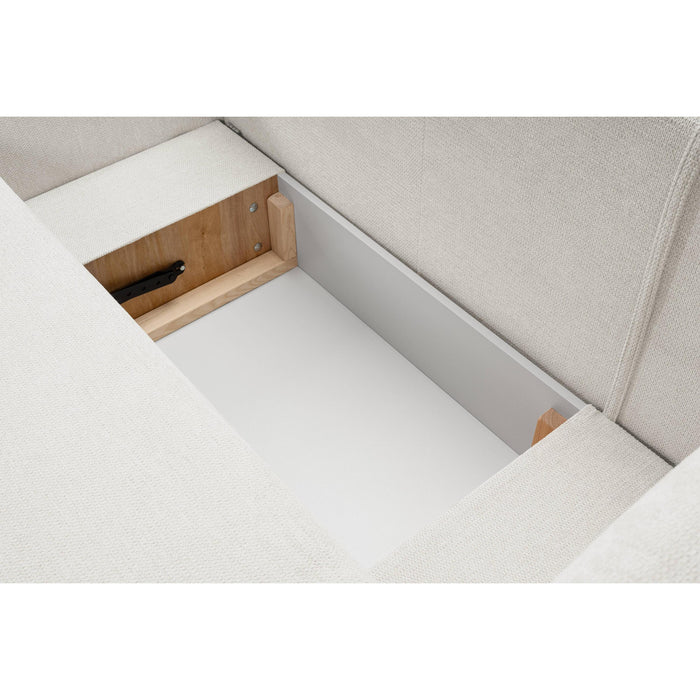 by fonQ Orin Hoekbank Links met Slaapfunctie - Chenille - Ivoor