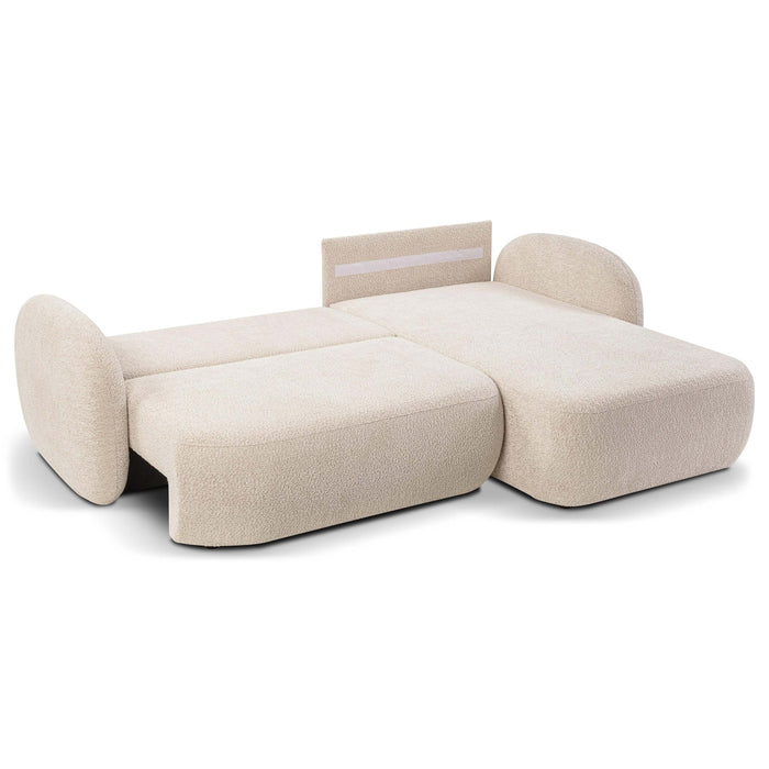 by fonQ Orin Hoekbank Rechts met Slaapfunctie - Bouclé - Ivoor