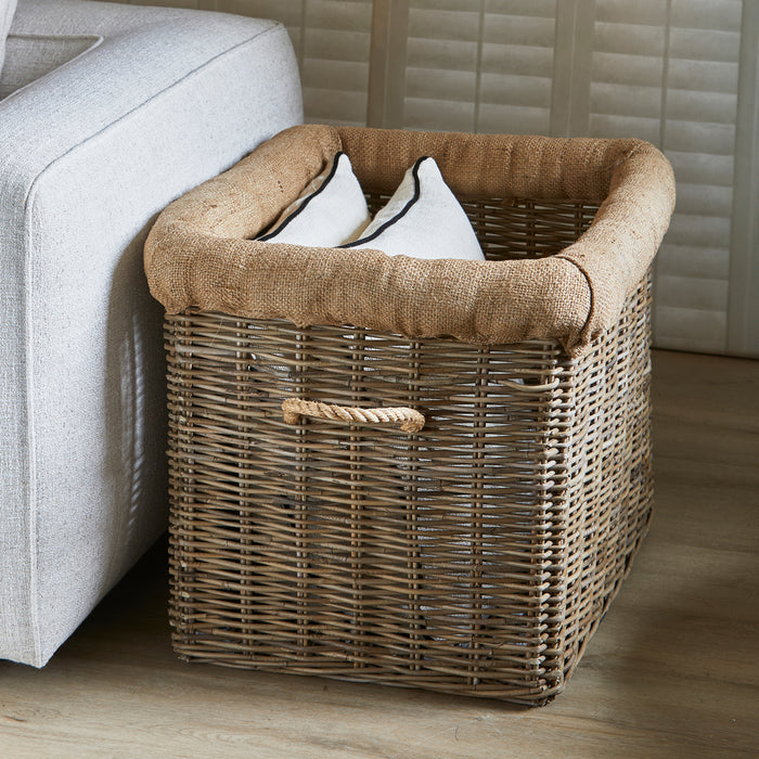 Riviera Maison Opbergmand - Log Basket - Rattan (LxBxH) 59x71x59