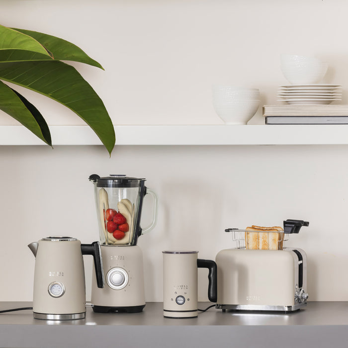 Riviera Maison Melkschuimer Elektrisch Beige - Classic Rvs 150-300 ml