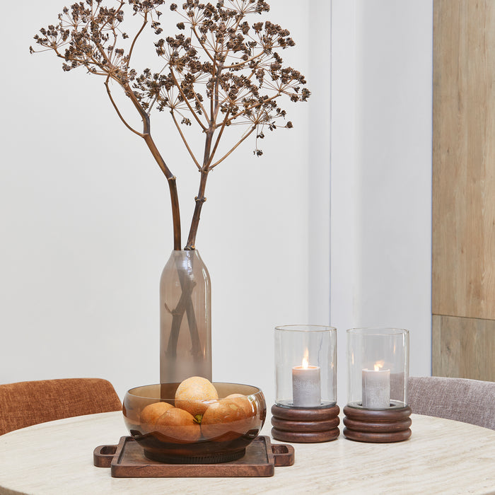 Riviera Maison Windlicht Bruin - Septi - Glas (ØxH) 22x31.5