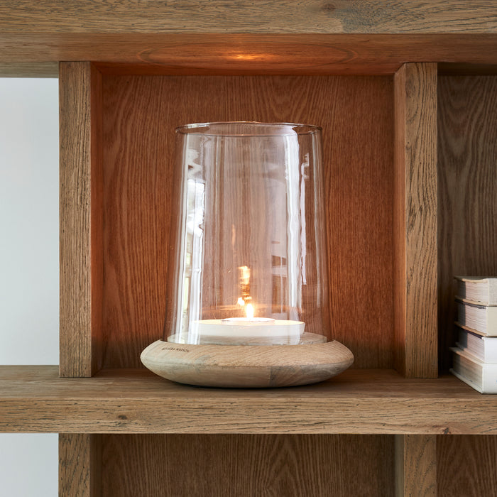 Riviera Maison Windlicht Wit - Trento - Hout, Aluminium, Glas