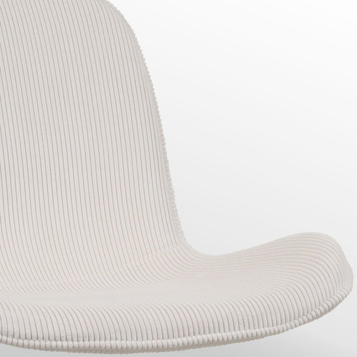 Nolon Nora-Fé Eetkamerstoelen Set van 2 - Rib Crème - Witte Poten