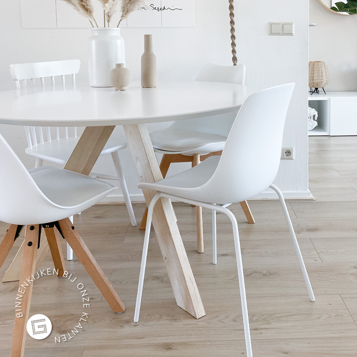 Nolon Noa-Pip Eetkamerstoelen Set van 2 - Zwart - Witte Poten