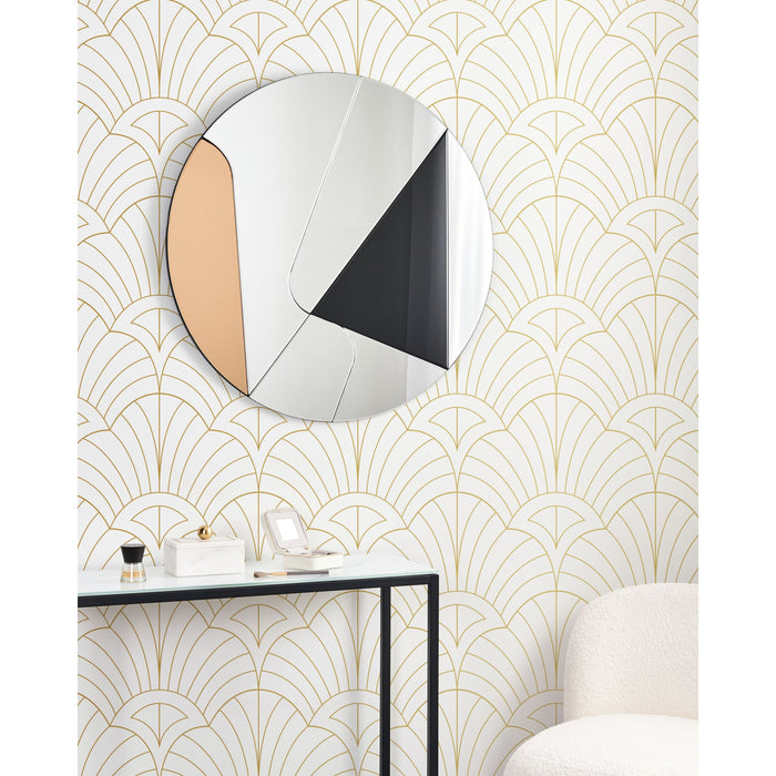 Beliani - TROUVILLE - Wandspiegel - Goud|Zwart - 80 cm - Glas