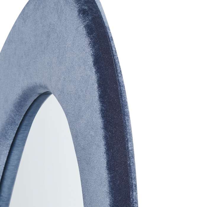 Beliani - MASSAY - Wandspiegel - Donkerblauw - Fluweel