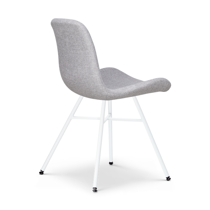 Nolon Noa-Fé Eetkamerstoelen Set van 2 - Lichtgrijs - Witte Poten