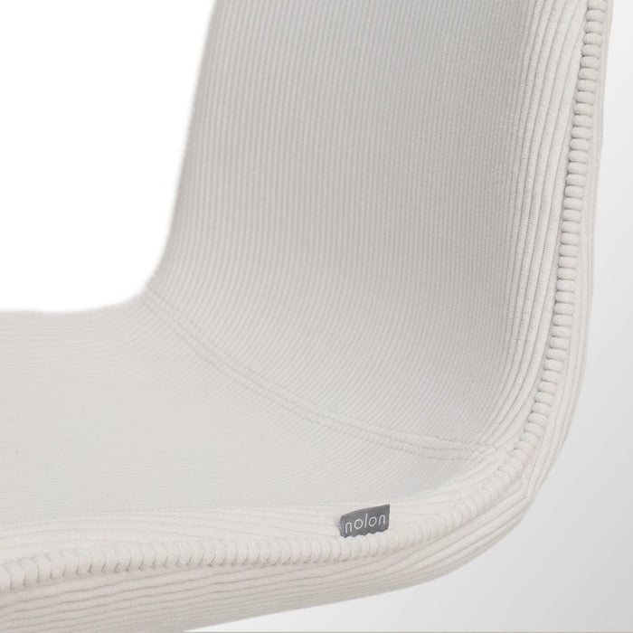 Nolon Nora-Fé Eetkamerstoelen Set van 2 - Rib Crème - Zwarte Poten