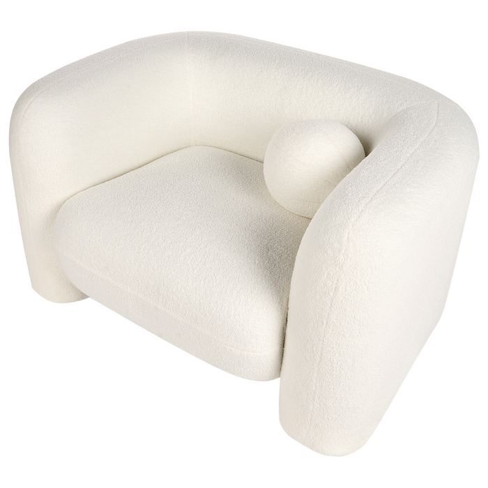 Beliani - LEIREN - Fauteuil - Wit - Bouclé