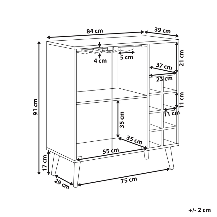 Beliani - TULLAMORE - Vitrinekast - Donkerhout - Vezelplaat