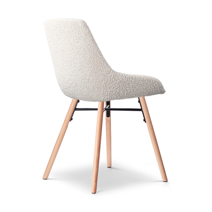 Nolon Nena-Isa Eetkamerstoelen Set van 2 - Bouclé Beige - Houten Poten