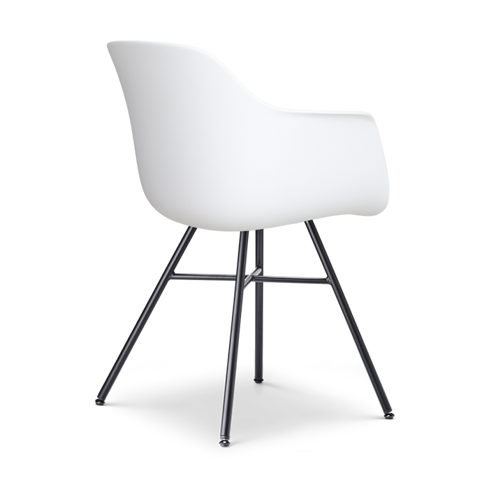 Nolon Noa-Puk Eetkamerstoelen Set van 2 - Wit - Zwart Onderstel