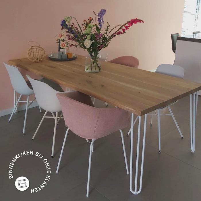 Nolon Noa-Puk Eetkamerstoelen Set van 2 - Wit - Zwart Onderstel