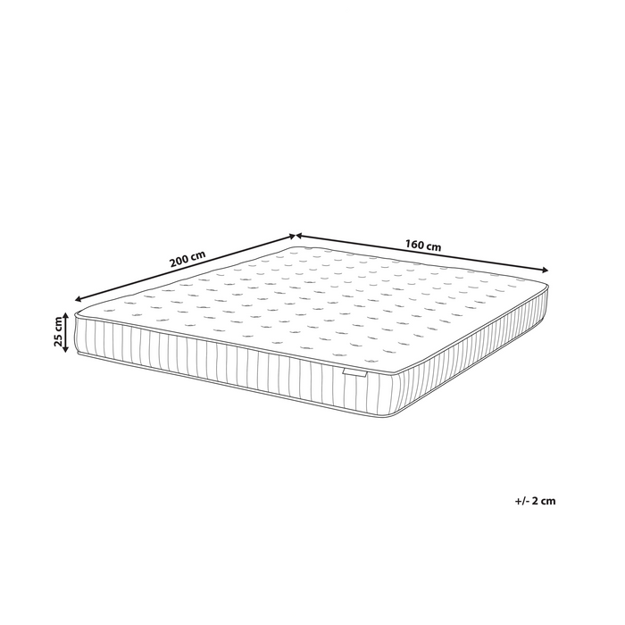 Beliani-PLEASANT-Pocketveringmatras hard-Wit-160 x 200 cm-Traagschuim