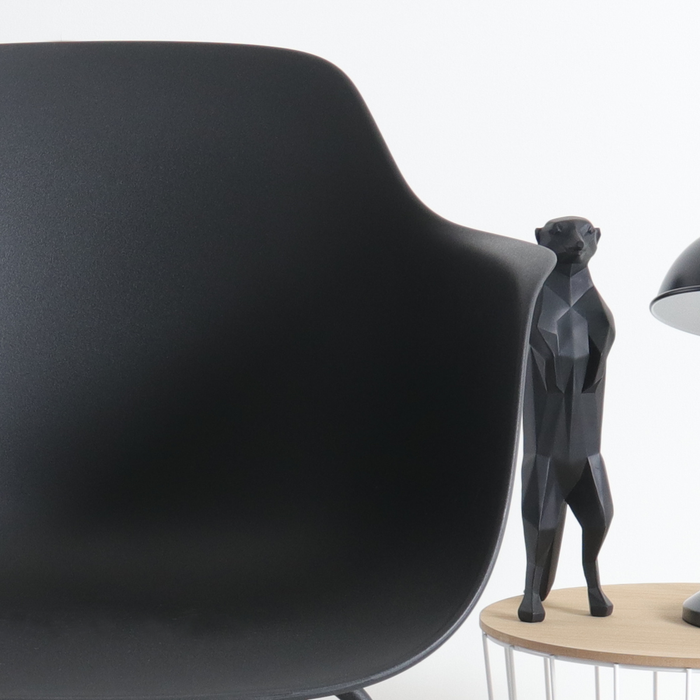 Nolon Noa-Puk Eetkamerstoelen Set van 2 - Zwart - Zwart Onderstel