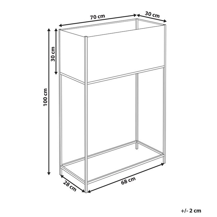Beliani-TAPIEN-Verhoogde plantenbak-Zwart-70 x 30 x 100 cm-Metaal