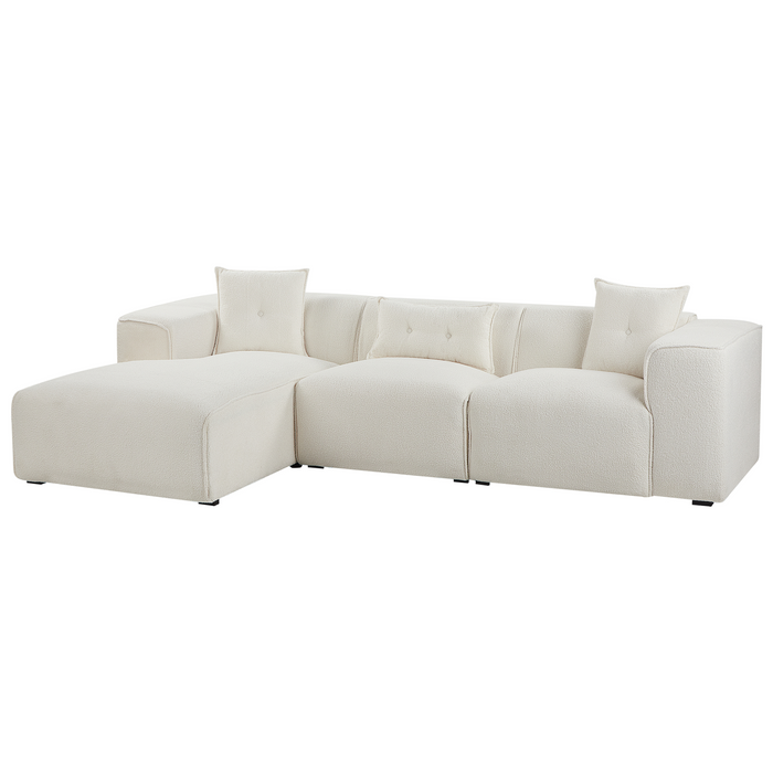 Beliani-DOLVA-Hoekbank-Gebroken wit-Linkerzijde-294 cm-Bouclé