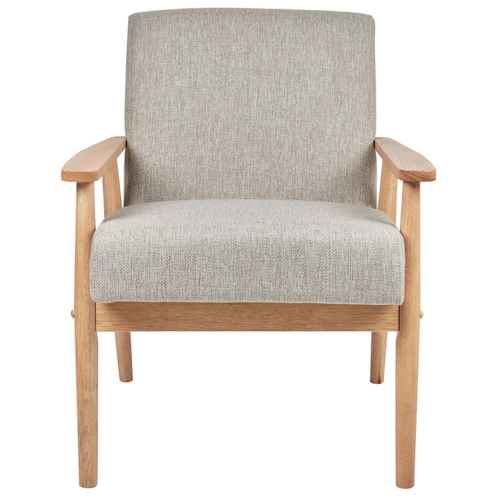 Beliani - ESRUM - Fauteuil - Grijs - Stof|Licht hout