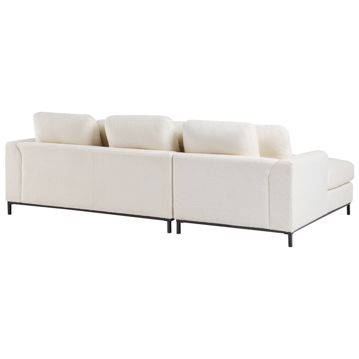 Beliani - OSLO - Hoekbank - Wit - Rechterzijde - Bouclé