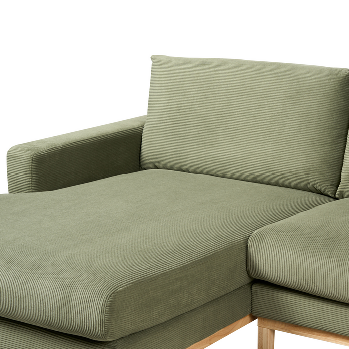 Beliani - SIGGARD - Hoekbank - Groen - Rechtszijdig - Corduroy