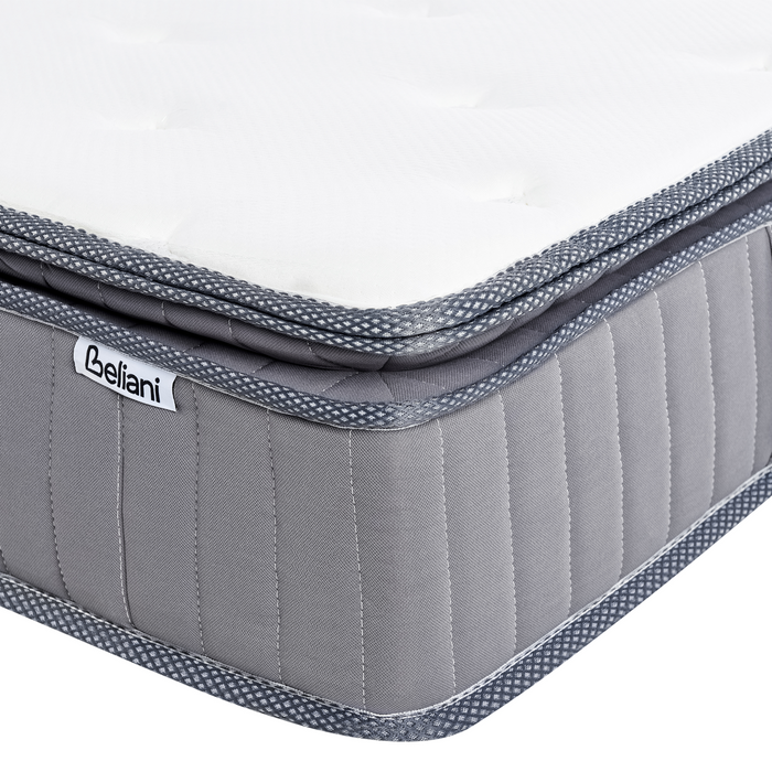 Beliani-PLEASANT-Pocketveringmatras hard-Wit-180 x 200 cm-Traagschuim