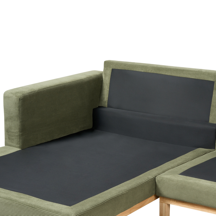 Beliani - SIGGARD - Hoekbank - Groen - Rechtszijdig - Corduroy