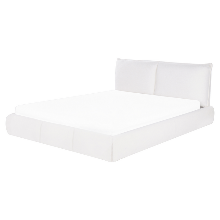 Beliani - VINAY - Tweepersoonsbed - Wit - 160 x 200 cm - Bouclé