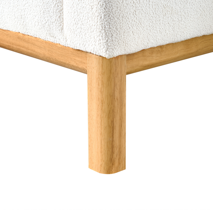 Beliani - SOSJO - Hoekbank - Gebroken wit - Rechtszijdig - Bouclé