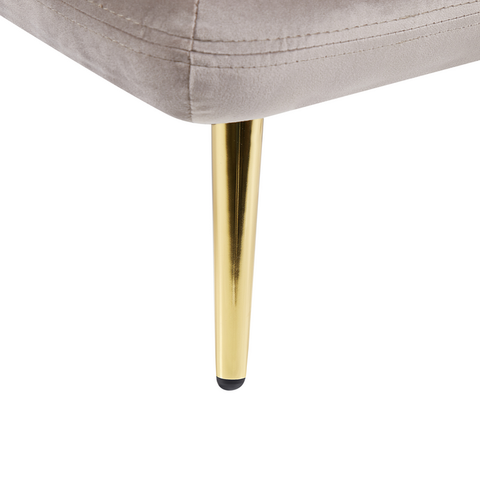 Beliani - GONESSE - Chaise longue - Taupe - Rechtszijdig - Fluweel