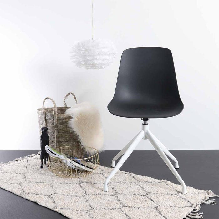 Nolon Nola-Pip Draaibare Eetkamerstoelen Zwart - Wit Onderstel - 2x
