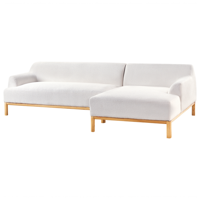 Beliani - SOSJO - Hoekbank - Gebroken wit - Linkszijdig - Bouclé