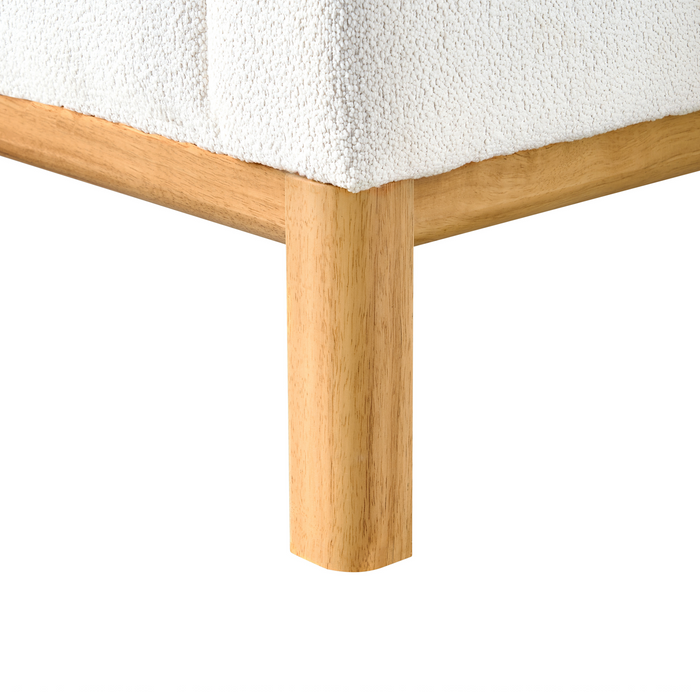 Beliani - SOSJO - Hoekbank - Gebroken wit - Linkszijdig - Bouclé