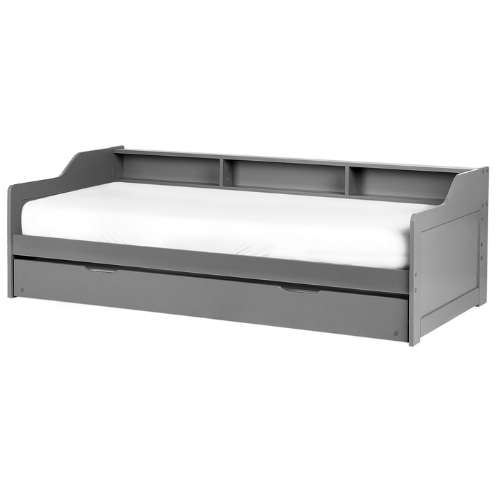 Beliani - EDERN - Onderschuifbed - Grijs - 90 x 200 cm - Hout
