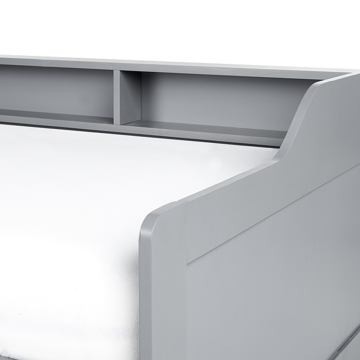 Beliani - EDERN - Onderschuifbed - Grijs - 90 x 200 cm - Hout