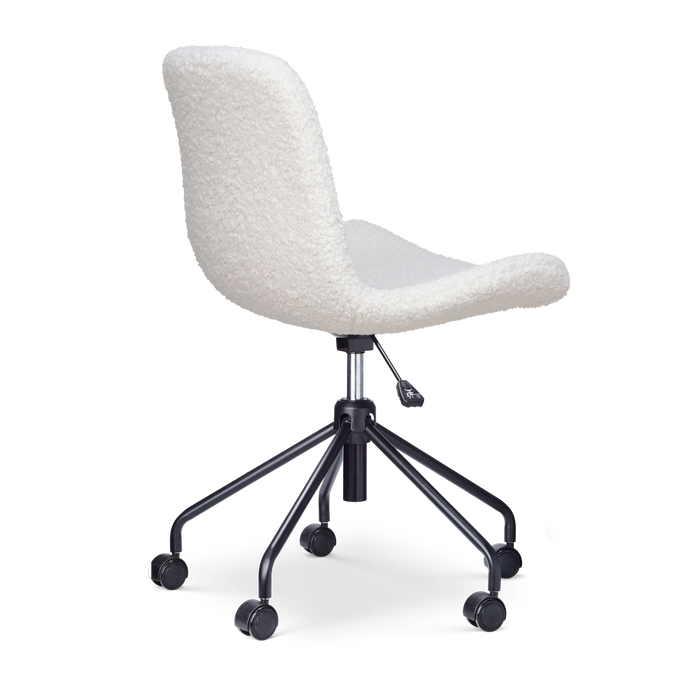 Nolon Nout-Fé Bureaustoelen Set van 2 - Teddy Wit - Zwart Onderstel