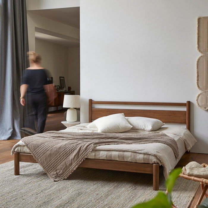 Tikamoon - Teakhouten bed Taku teak 190 x 214
