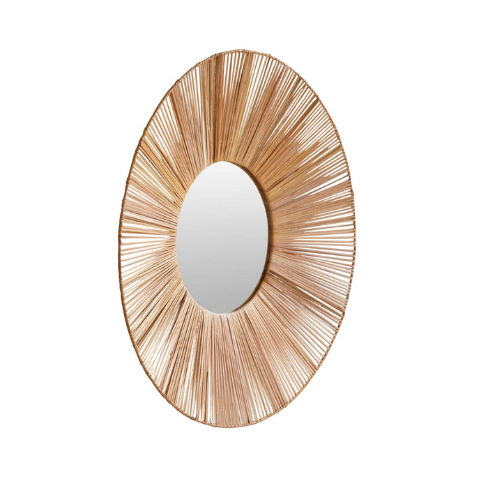 Tikamoon - Ronde spiegel van natuurvezel 60 cm Iris