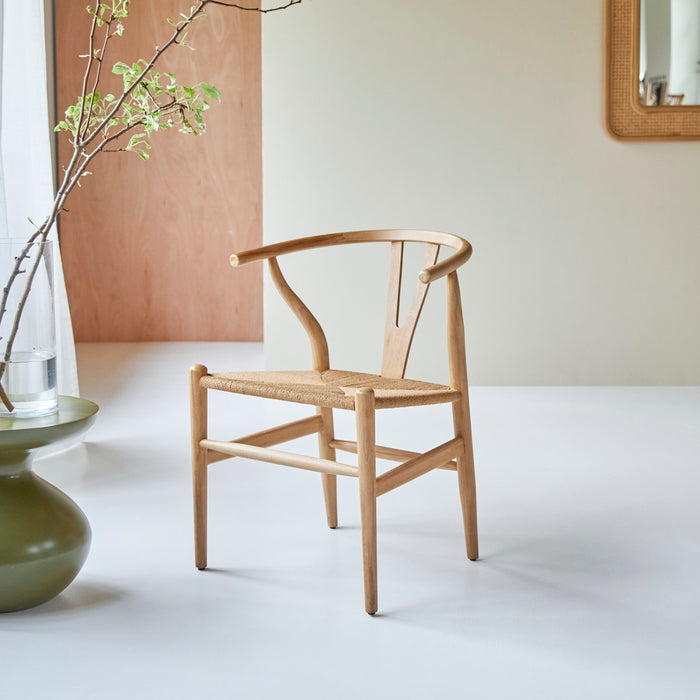 Tikamoon - Stoel van licht massief teakhout met vlechtwerk Blaise