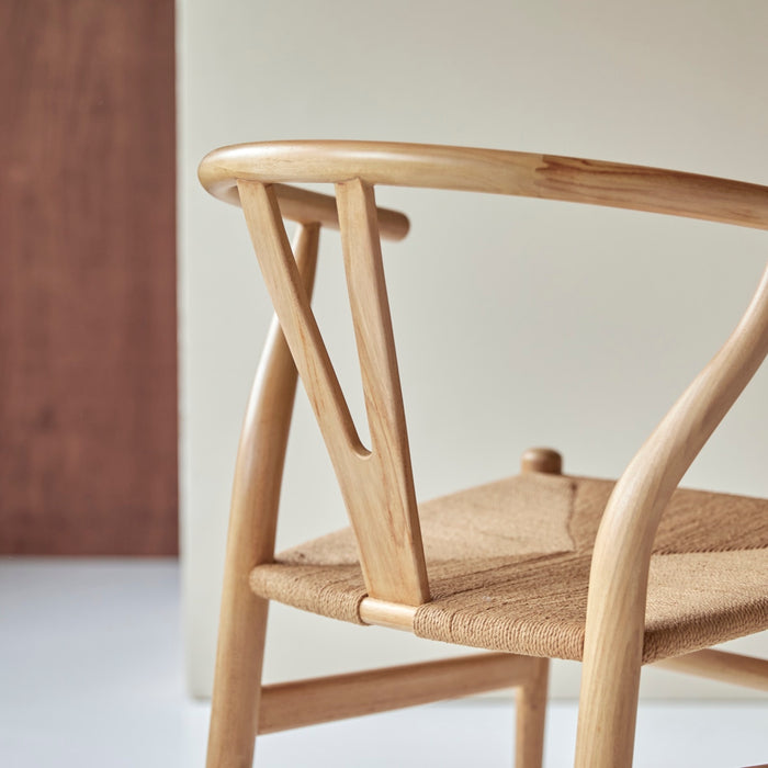 Tikamoon - Stoel van licht massief teakhout met vlechtwerk Blaise