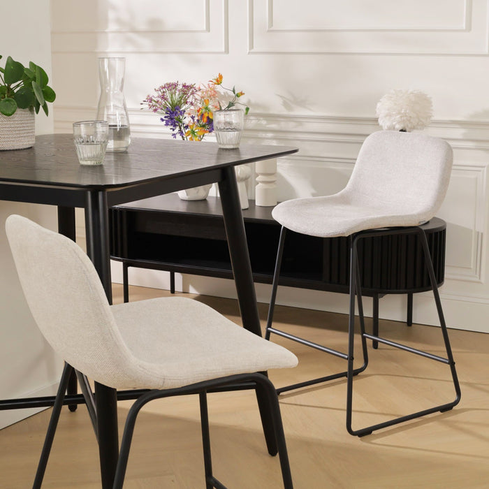 Nolon Nino-Mats Barkrukken Set van 2 - Beige - Zwart - 75 cm