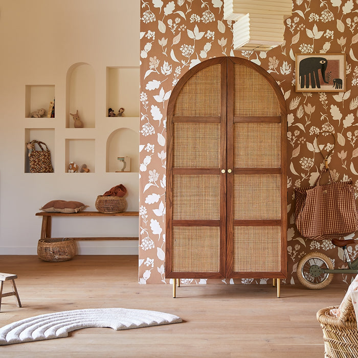 Tikamoon - Lisbeth - Kinderkast van iepenhout en gevlochten rotan