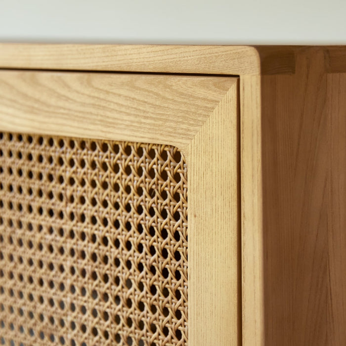 Tikamoon - Luis - Kast van massief iepenhout en rotan vlechtwerk