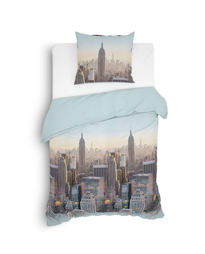 Heckett Lane Dekbedovertrek Flanel Hayden - airy blue