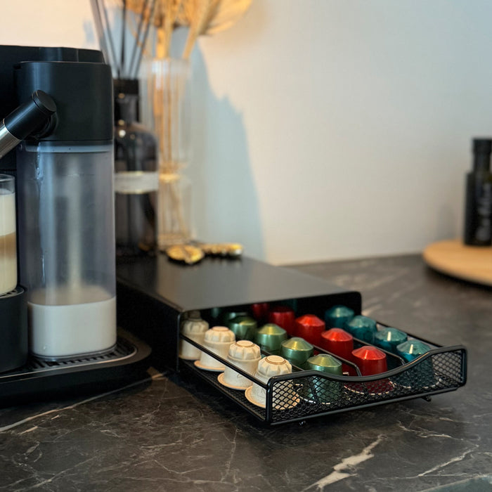 QUVIO Koffie cups lade voor 40 Nespresso capsules - Zwart - Metaal