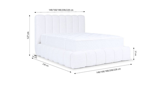 by fonQ Dawn Bedframe met Opbergruimte - 200 x 200 cm - Ivoor